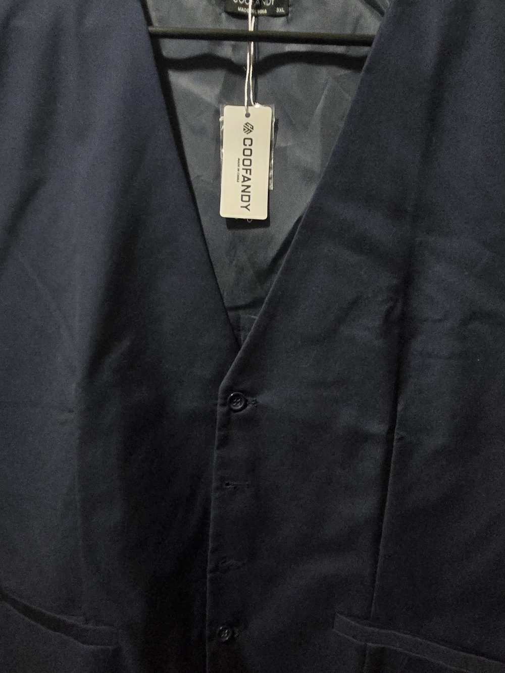 Coofandy Men's Dark Navy Vest - Tailored Single-Breasted Design